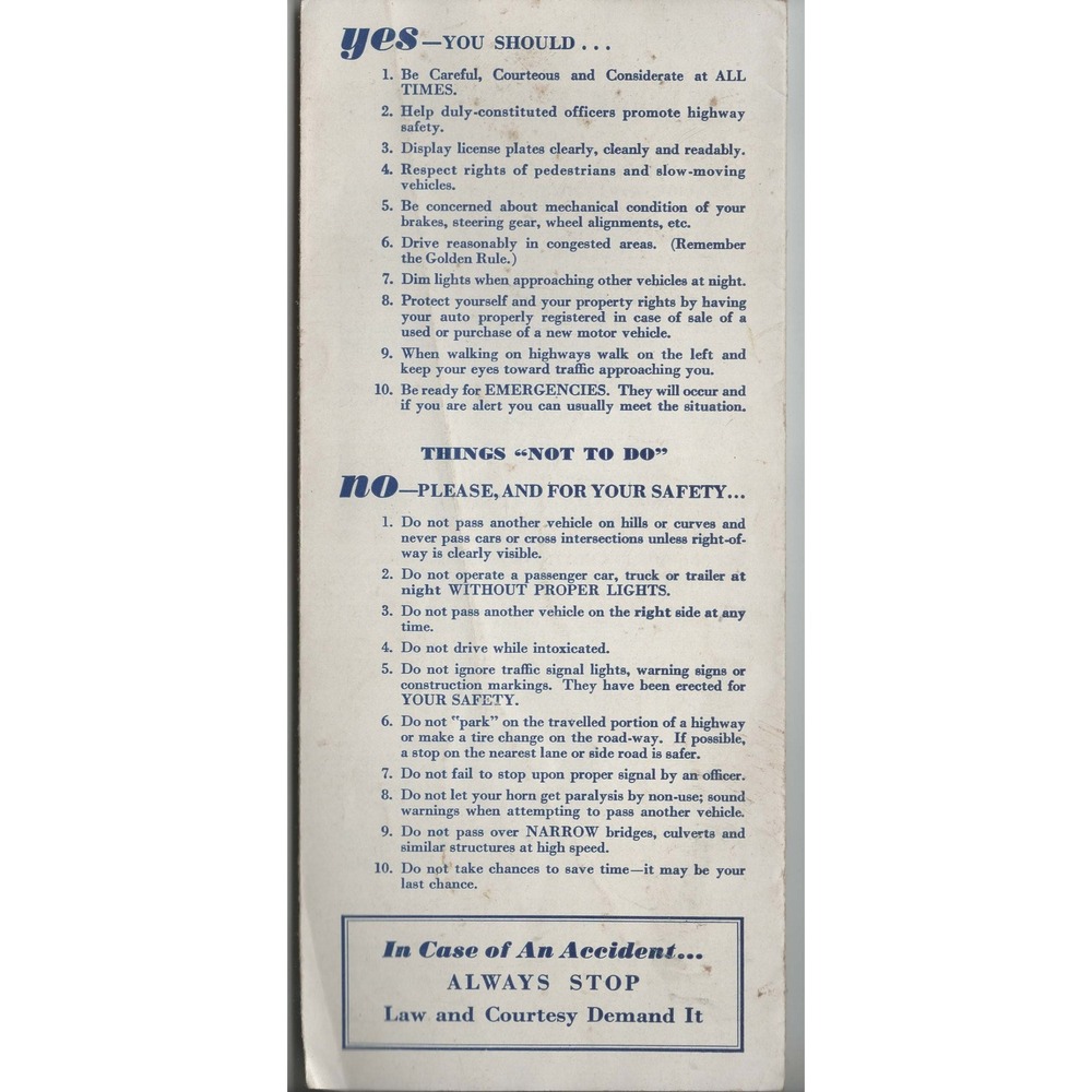 Vintage 1930s Ohio Road Rules Digest Important Motor Vehicle Laws Pamphlet - Picture 2 of 4